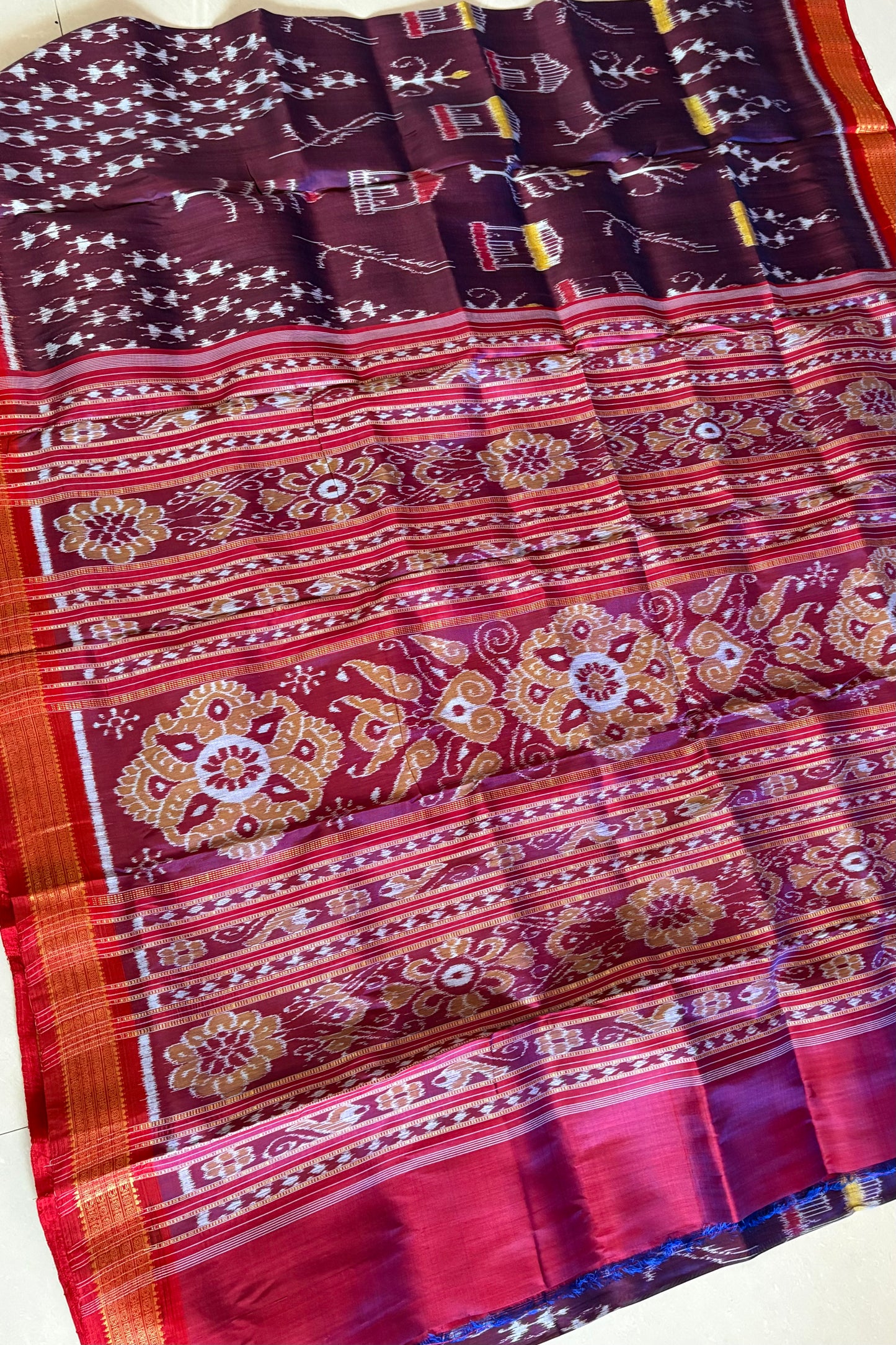 Exclusive Odisha Ikkat Pure Silk Saree- Shot Coffee