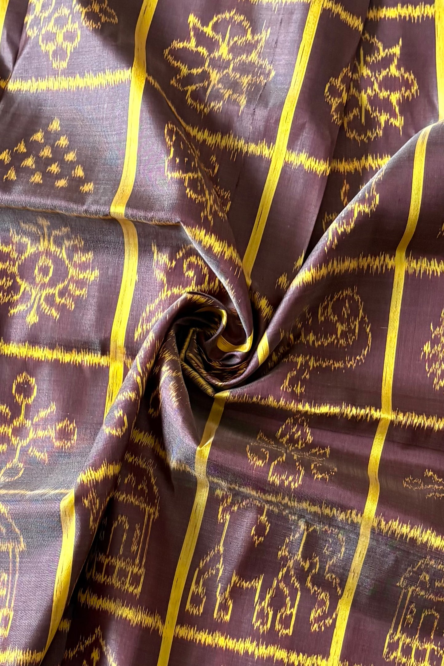 Exclusive Odisha Ikkat Nabakothi Pure Silk Saree- Brown