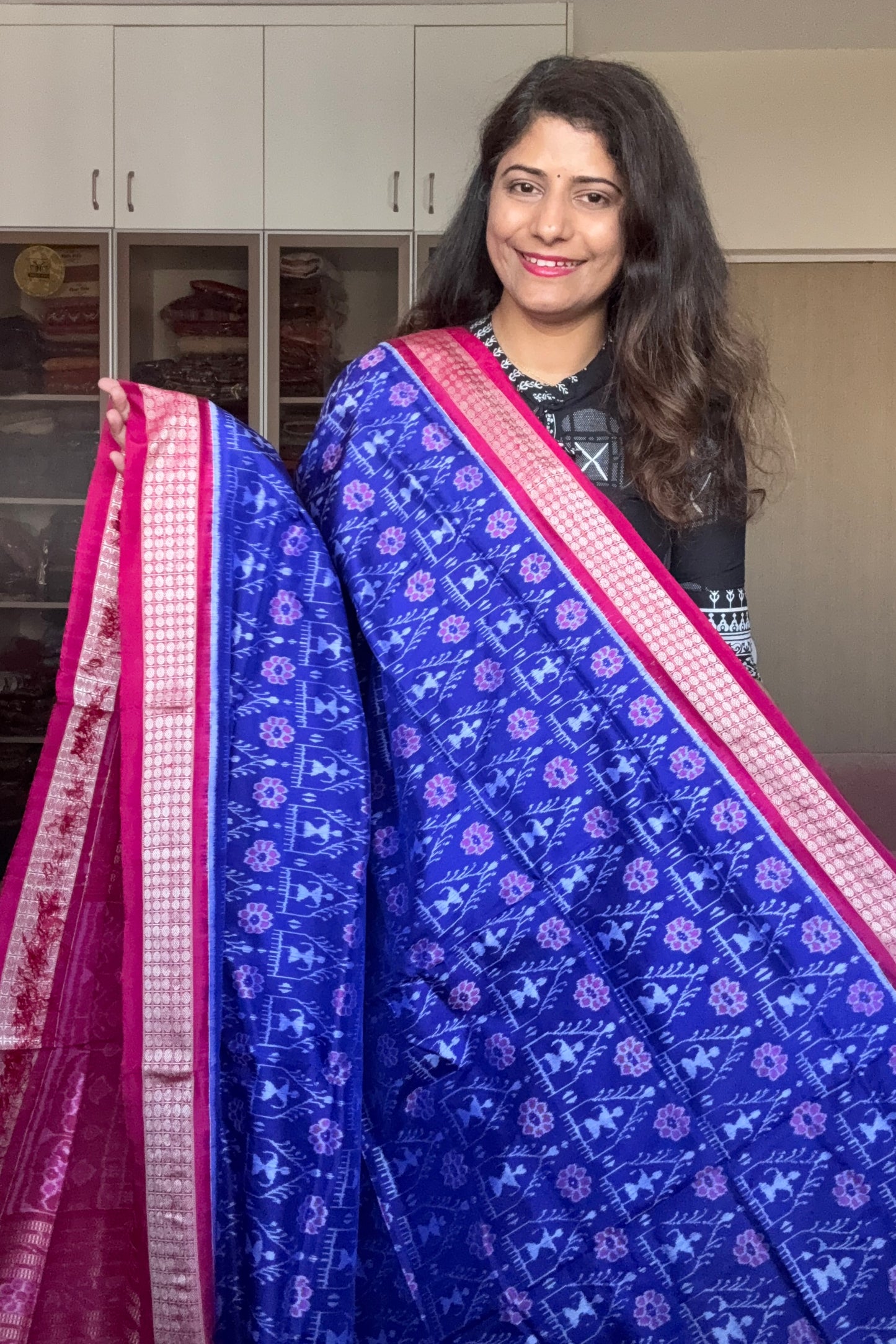 Exclusive Sambalpuri Pure Silk Saree - Royal Blue