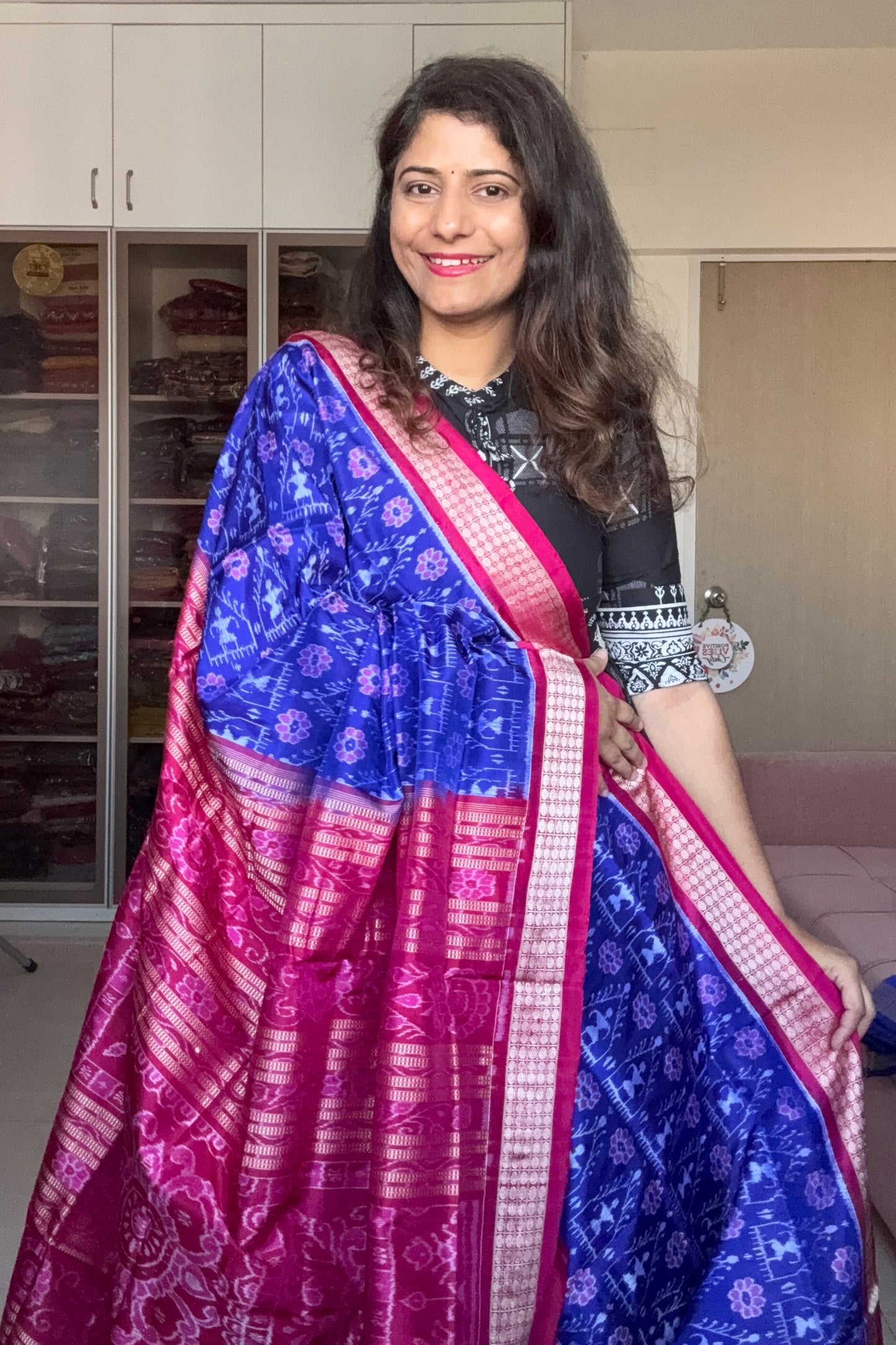 Exclusive Sambalpuri Pure Silk Saree - Royal Blue