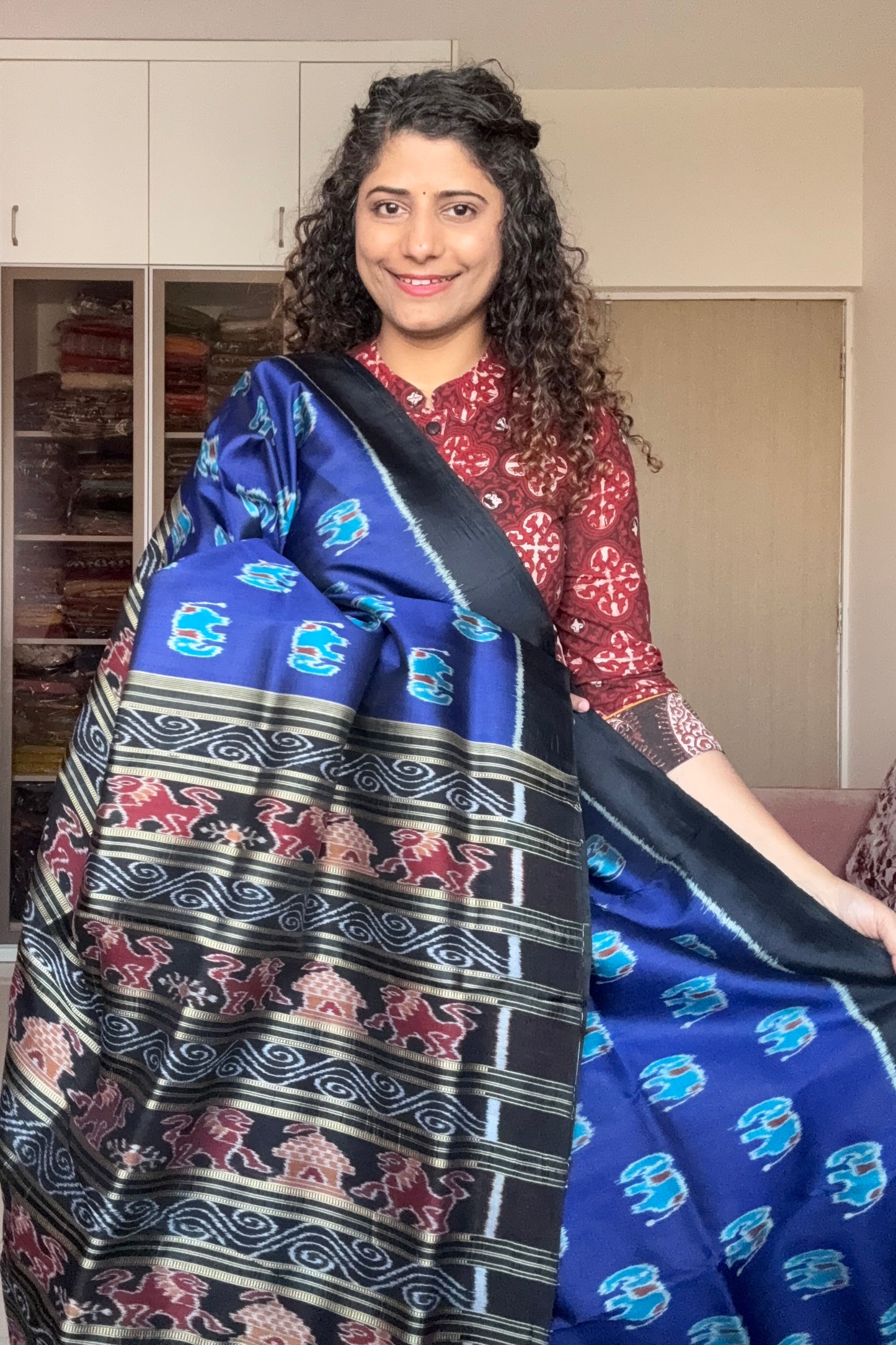 Exclusive Odisha Ikkat Pure Silk Saree- Royal Blue