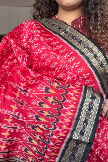 Exclusive Odisha Ikkat Pure Silk Saree-Red