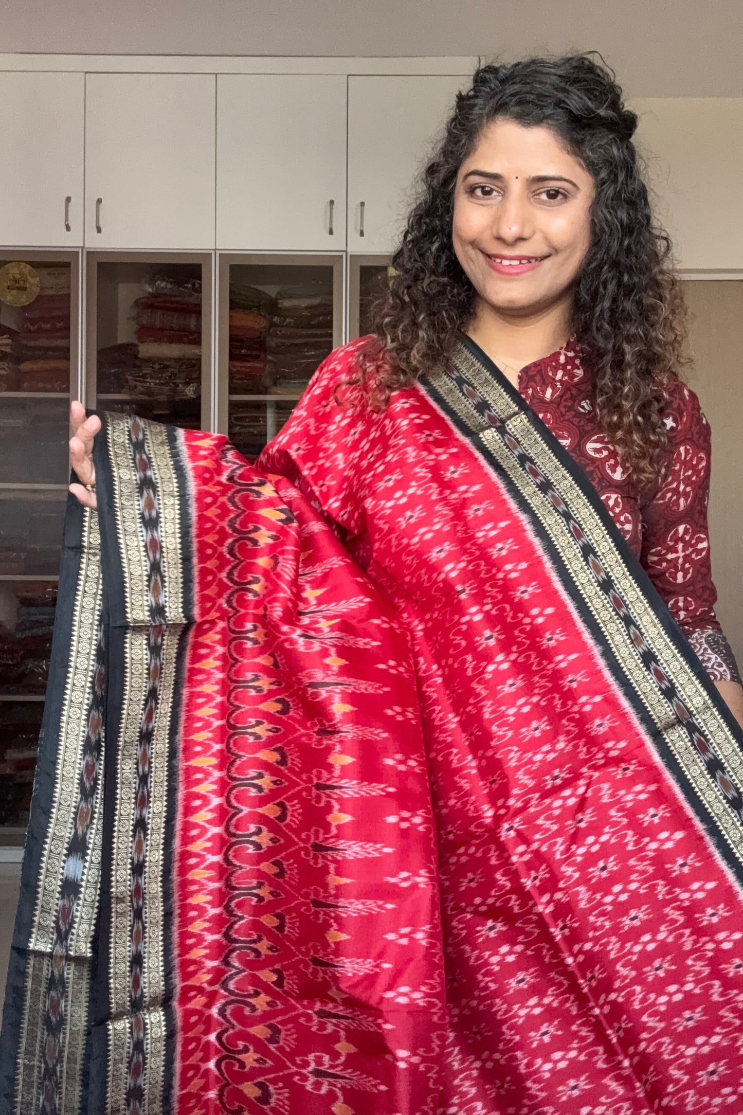 Exclusive Odisha Ikkat Pure Silk Saree-Red