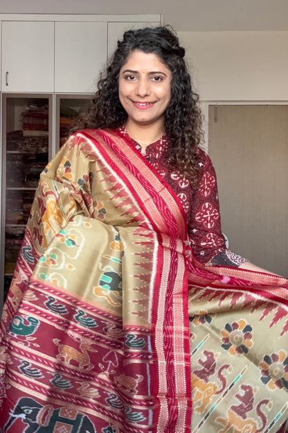 Exclusive Pure Khandua Silk Saree-Light Gold