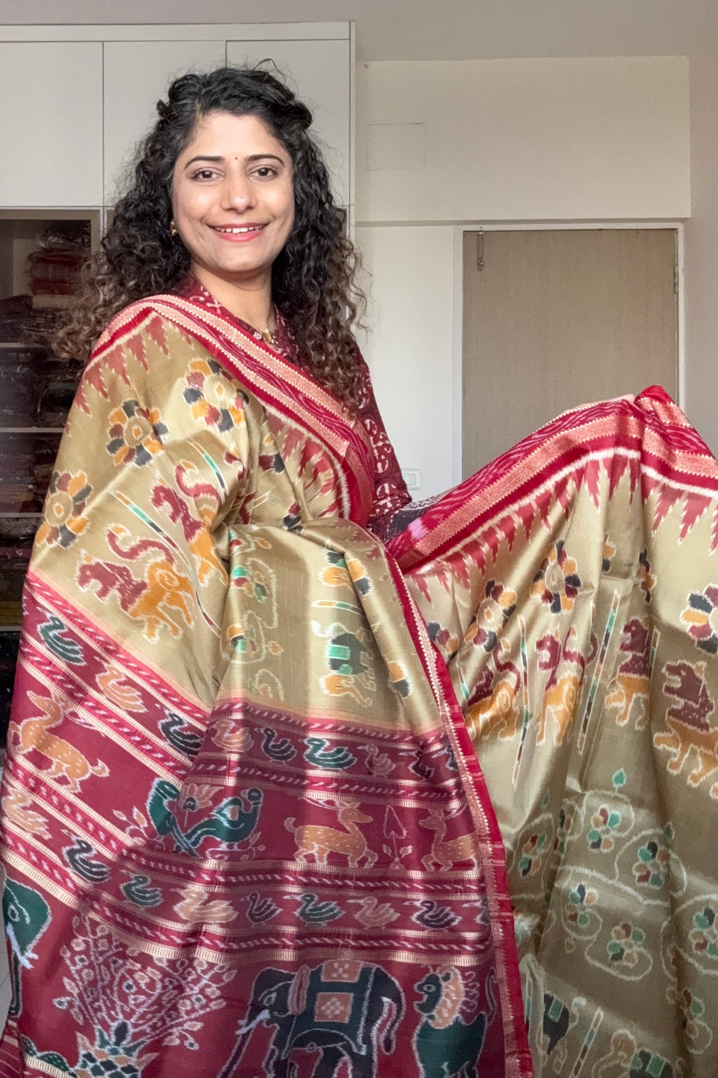 Exclusive Pure Khandua Silk Saree-Light Gold