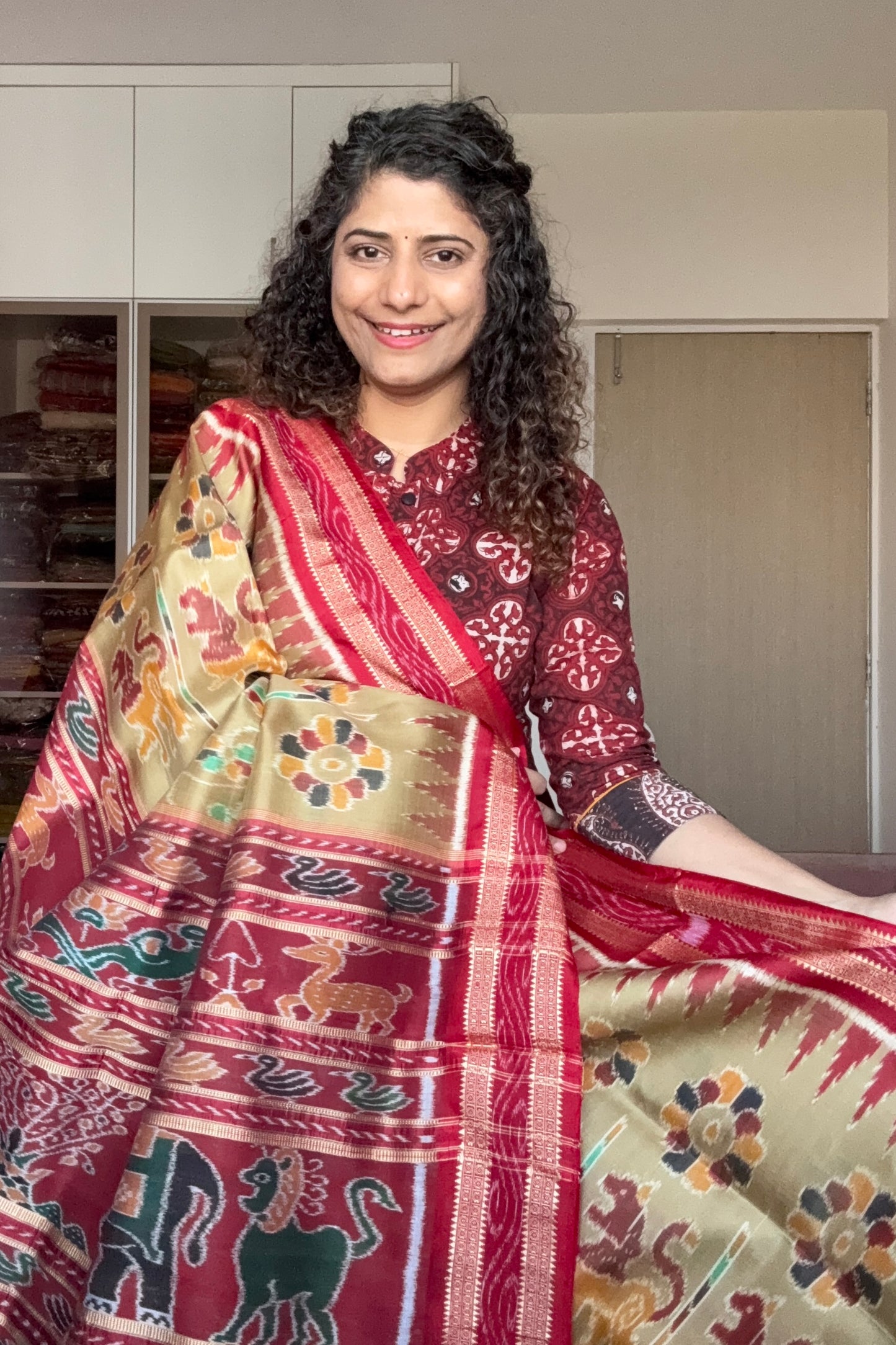 Exclusive Pure Khandua Silk Saree-Light Gold