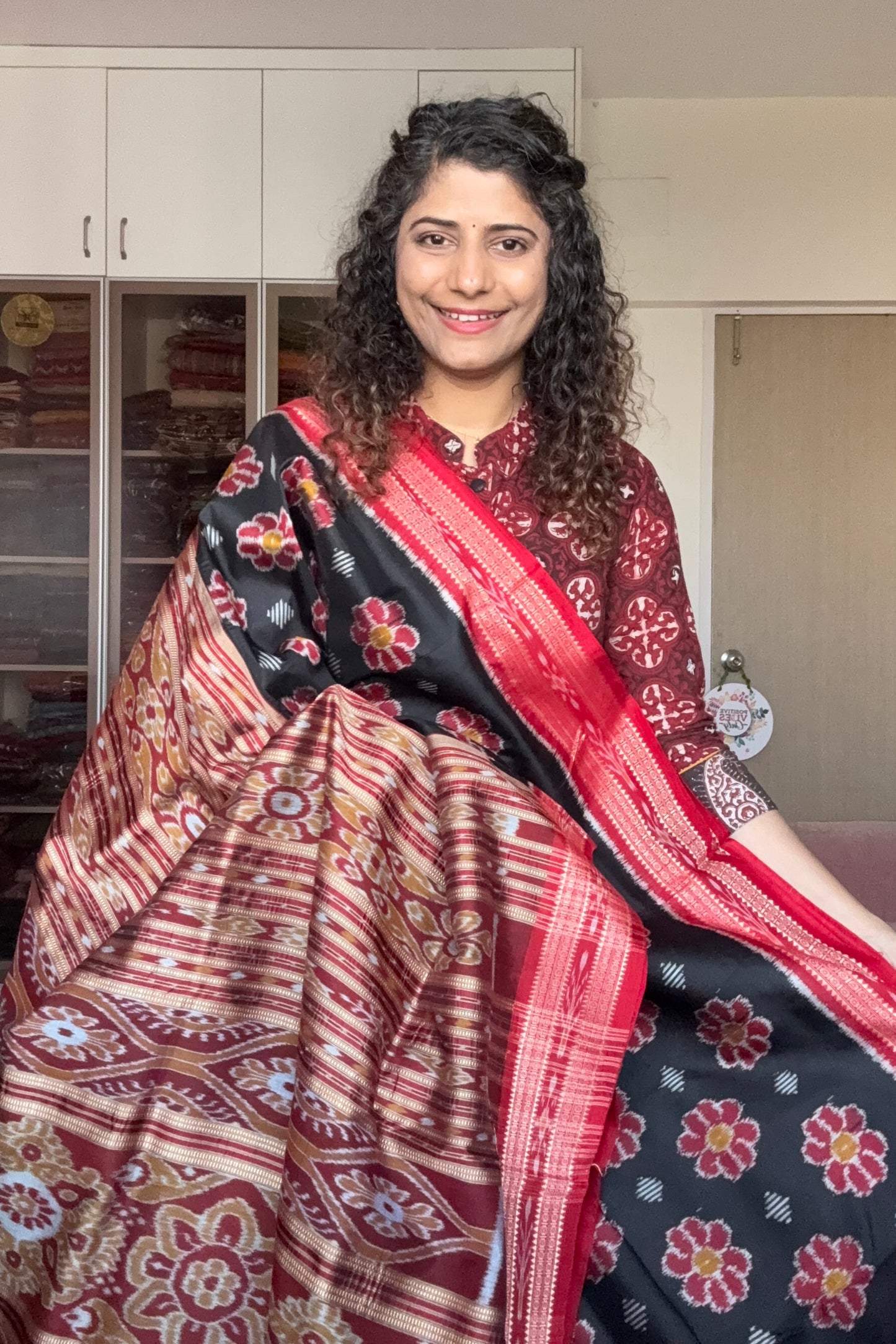 Exclusive Odisha Ikkat Pure Silk Saree-Black