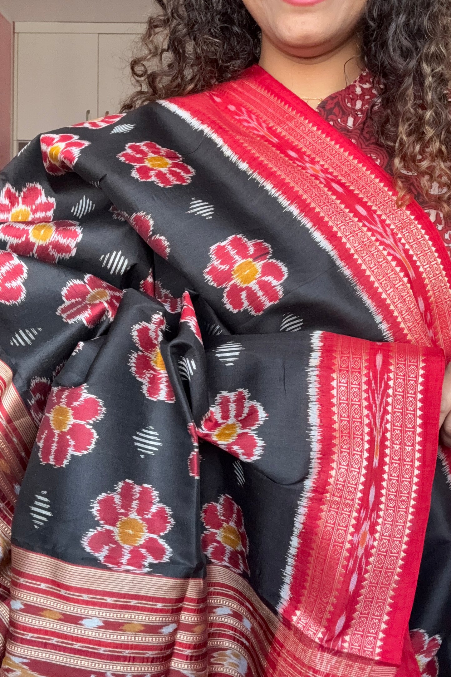 Exclusive Odisha Ikkat Pure Silk Saree-Black