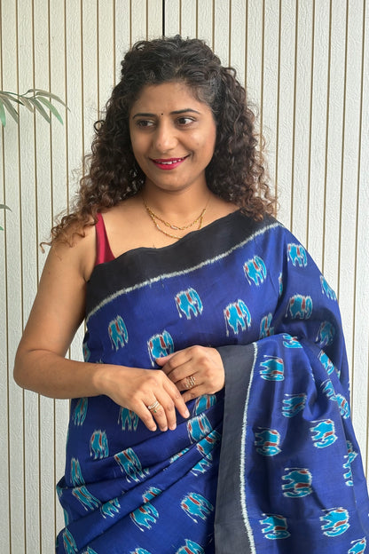 Exclusive Odisha Ikkat Pure Silk Saree- Royal Blue