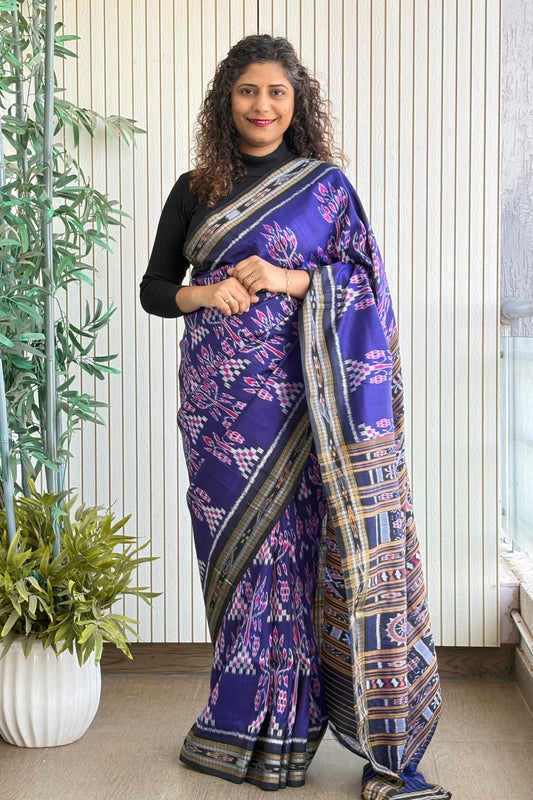 Exclusive Odisha Ikkat Pure Silk Saree-Purple