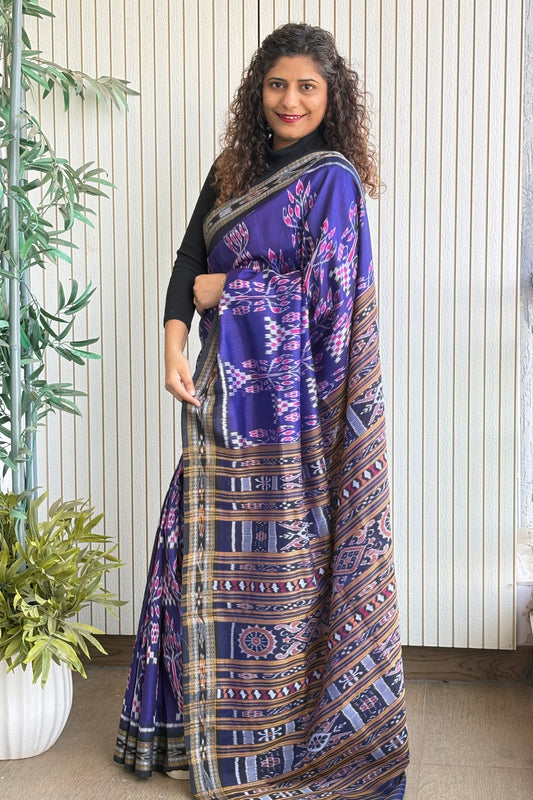 Exclusive Odisha Ikkat Pure Silk Saree-Purple
