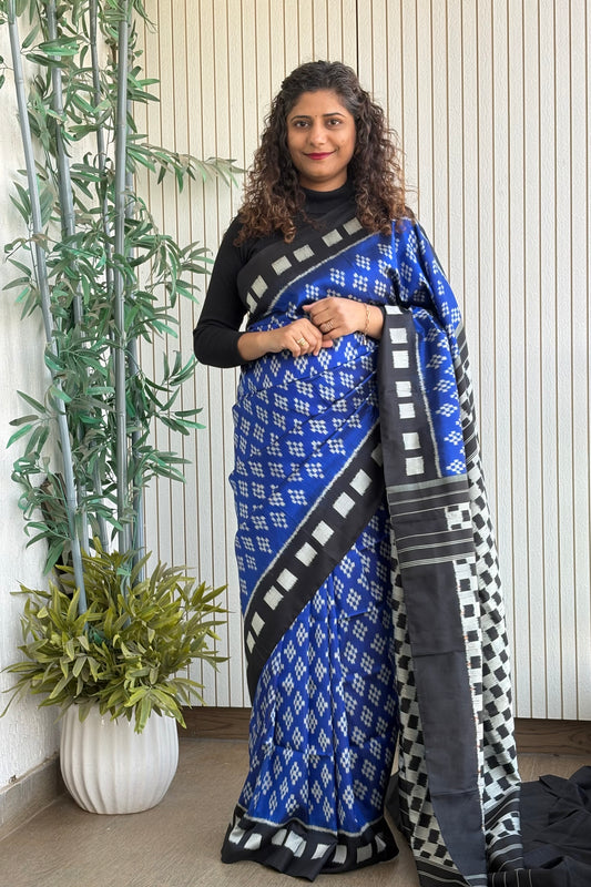 Exclusive Odisha Ikkat Pure Silk Saree- Royal Blue