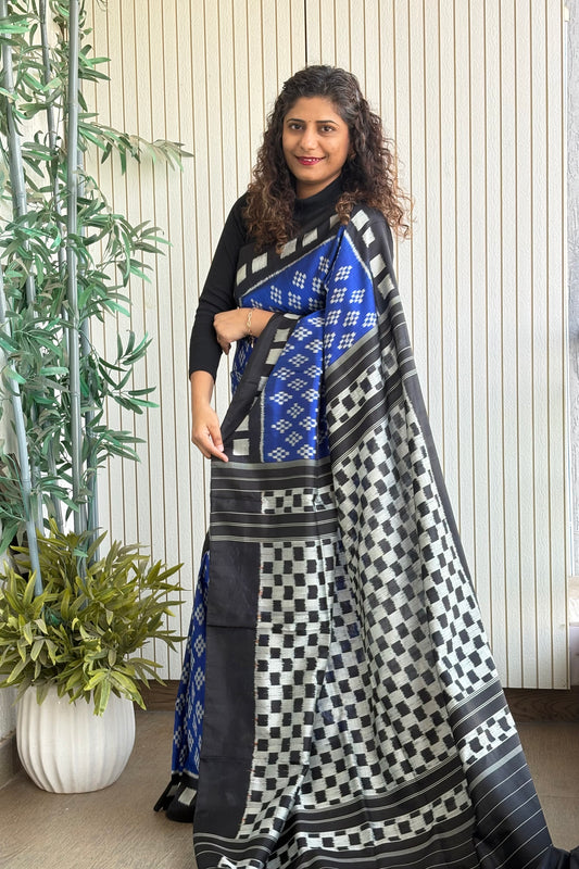 Exclusive Odisha Ikkat Pure Silk Saree- Royal Blue