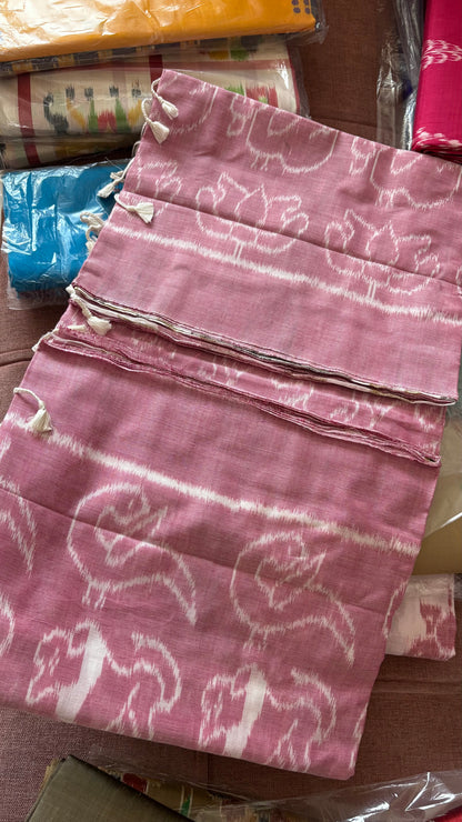 Exclusive Odisha Ikkat Khandua Cotton Saree - Baby Pink