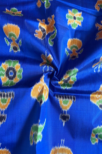 Nabarangi Khandua Ikkat Silk Saree: Royal Blue