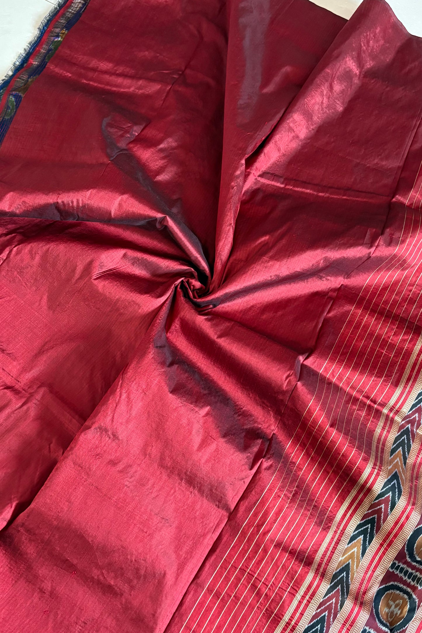 Nabarangi Khandua Ikkat Silk Saree: Royal Blue