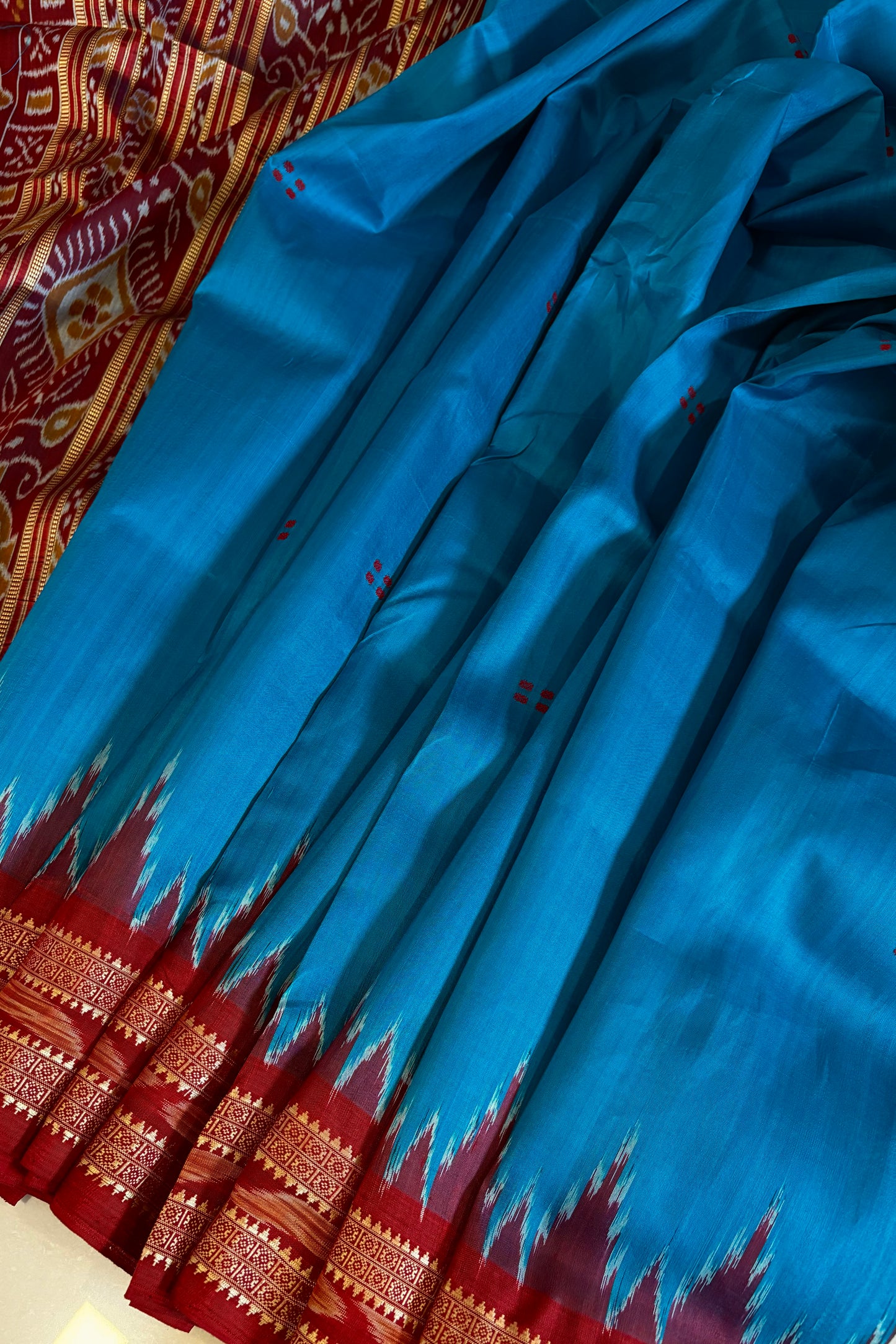 Odisha Ikkat Khandua Pure Silk Saree- Blue