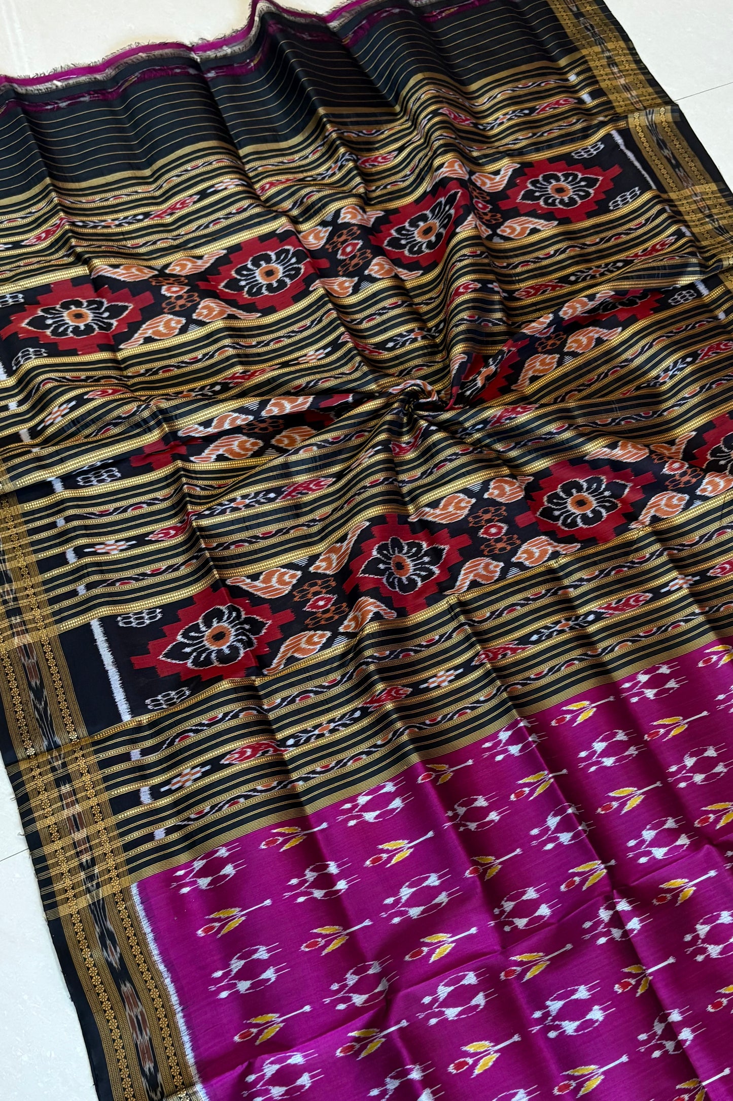 Exclusive Odisha Ikkat Pure Khandua Silk Saree- Rani