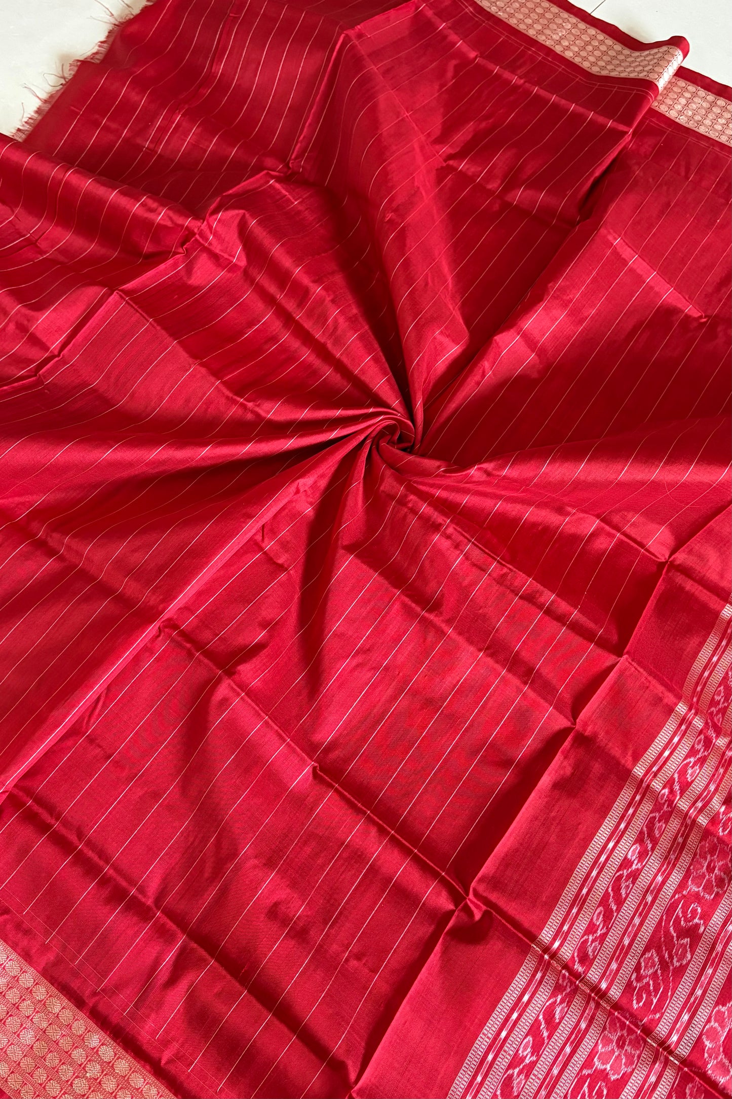 Exclusive Sambalpuri Pure Silk Saree - Coffee-Maroon