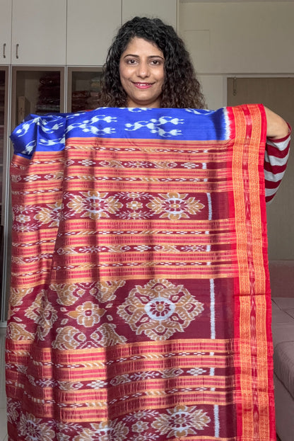 Khandua Silk Saree- Blue