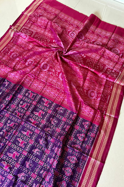 Exclusive Sambalpuri Pure Silk Saree - Purple