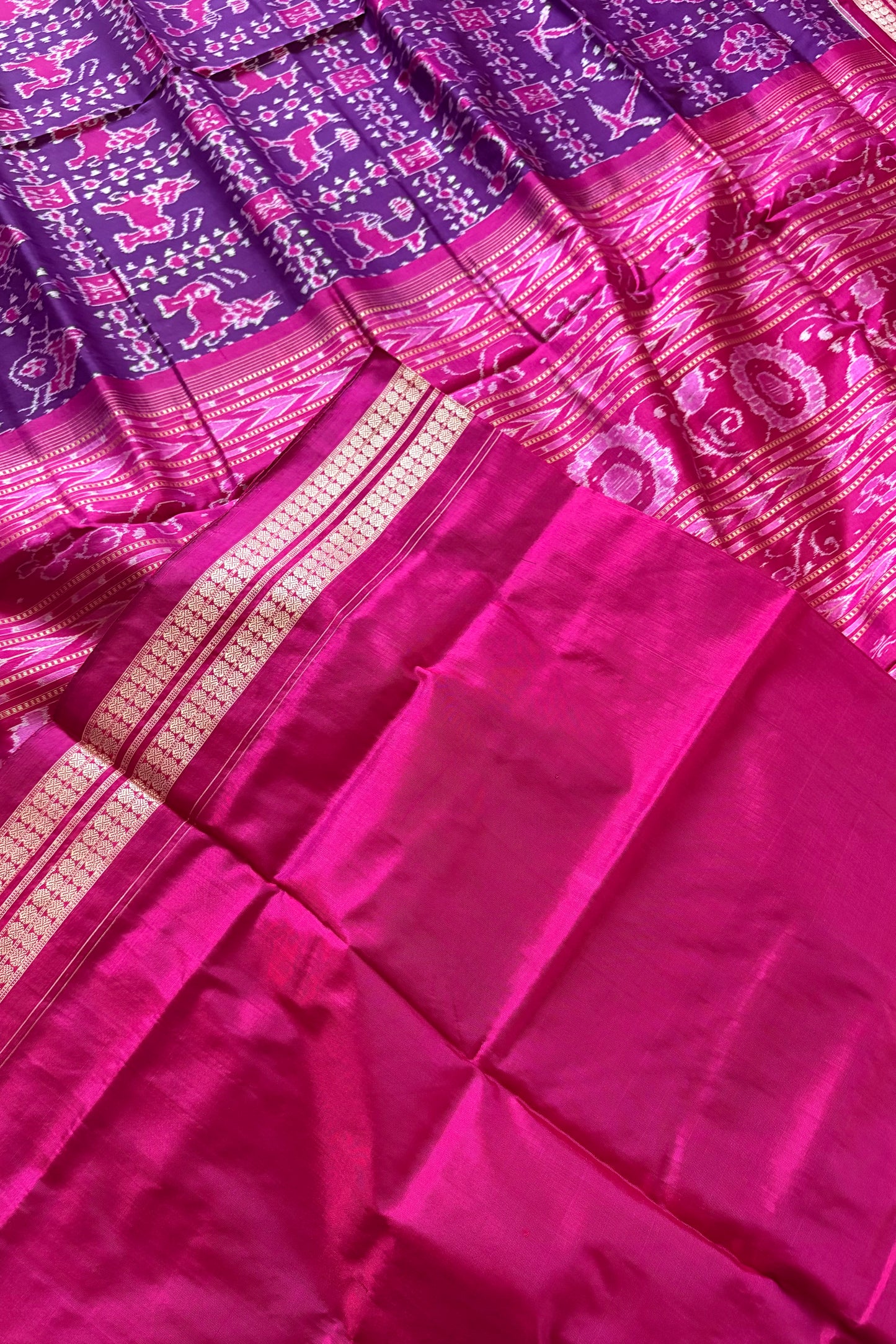 Exclusive Sambalpuri Pure Silk Saree - Purple
