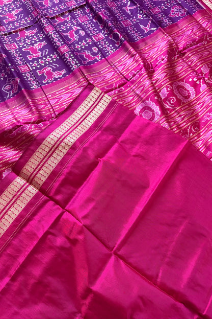 Exclusive Sambalpuri Pure Silk Saree - Purple