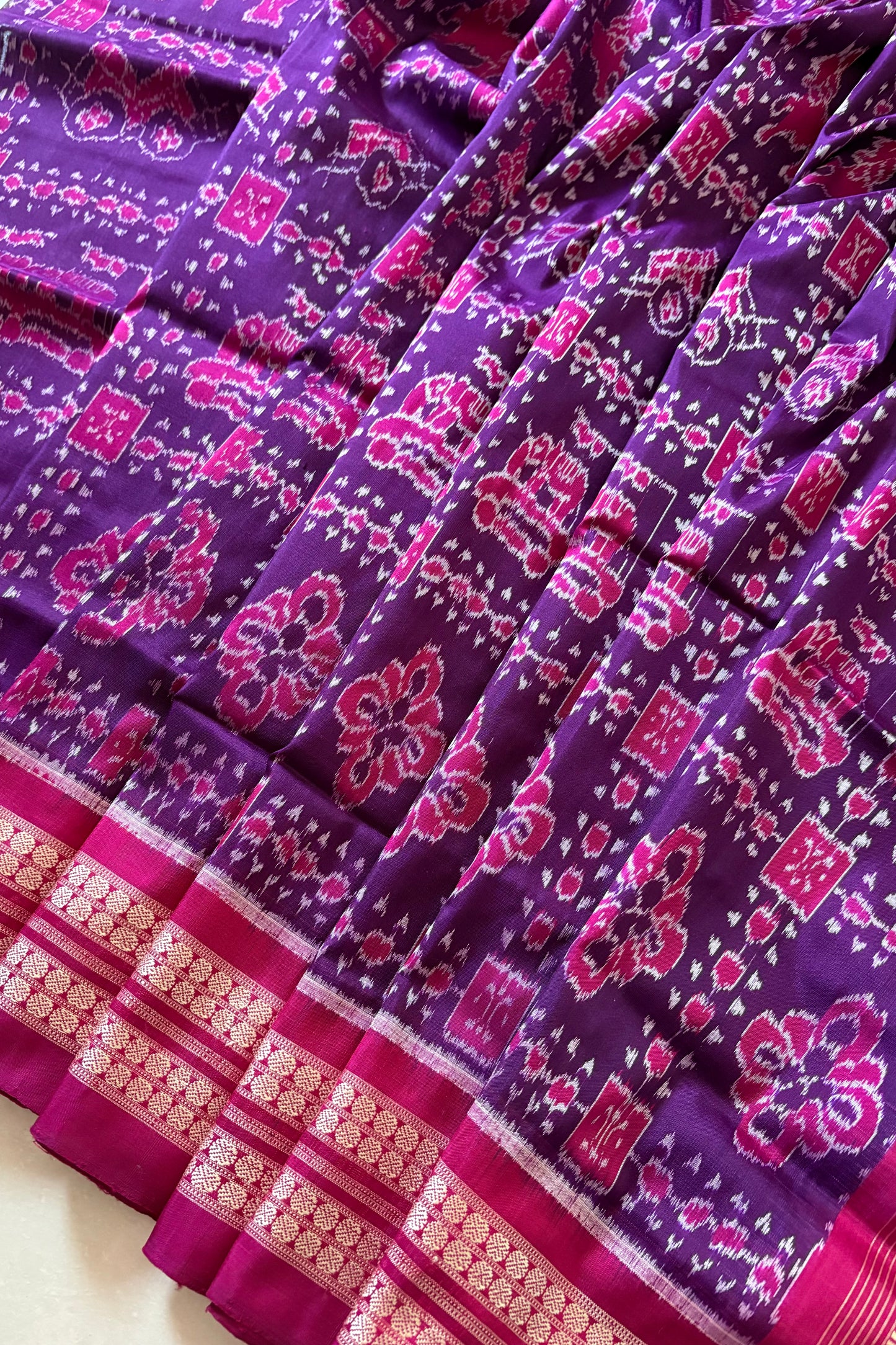 Exclusive Sambalpuri Pure Silk Saree - Purple
