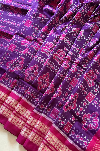 Exclusive Sambalpuri Pure Silk Saree - Purple