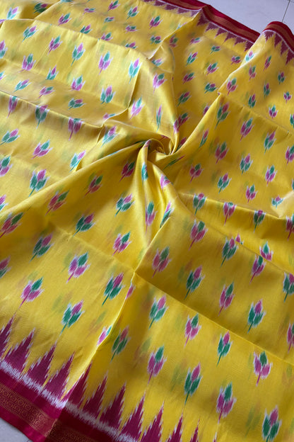 Odisha Ikkat Pure Silk Saree - Yellow