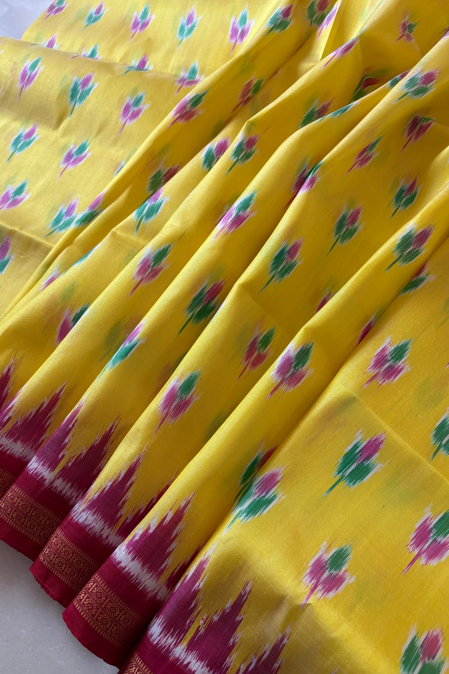 Odisha Ikkat Pure Silk Saree - Yellow