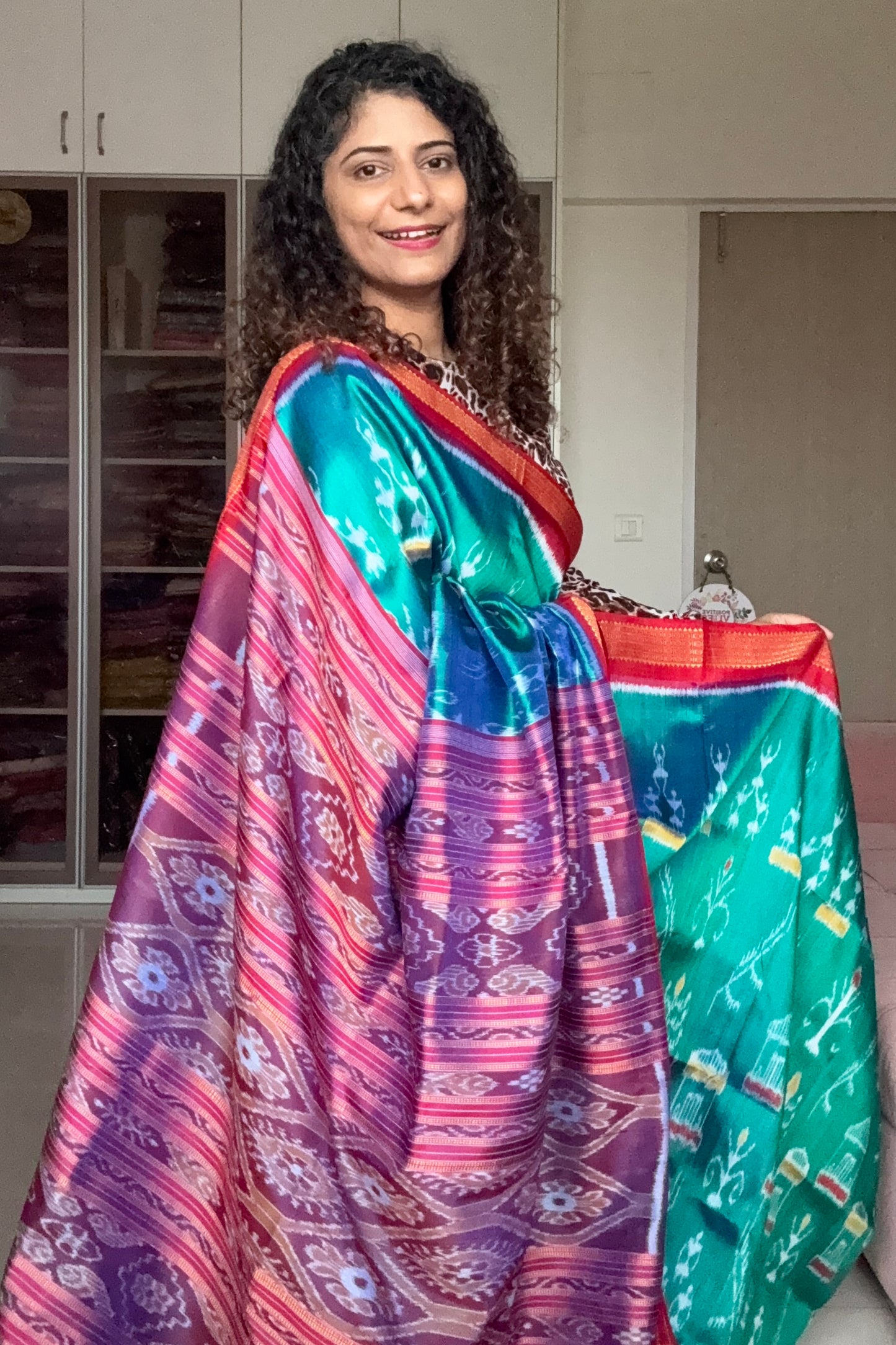 Exclusive Odisha Ikkat Pure Silk Saree- Shot Green