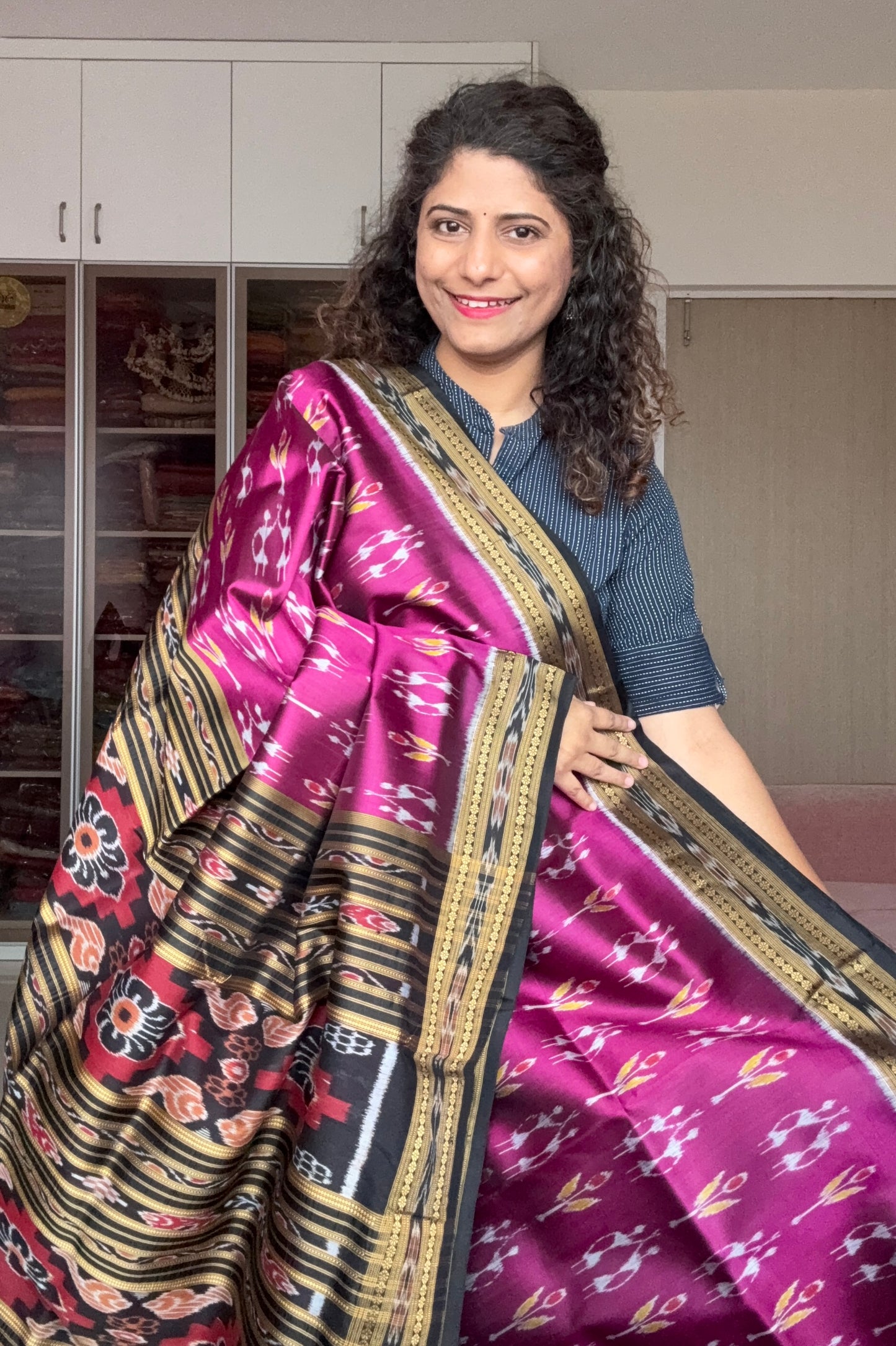 Exclusive Odisha Ikkat Pure Khandua Silk Saree- Rani
