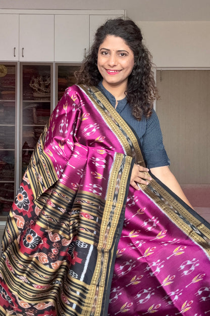 Exclusive Odisha Ikkat Pure Khandua Silk Saree- Rani