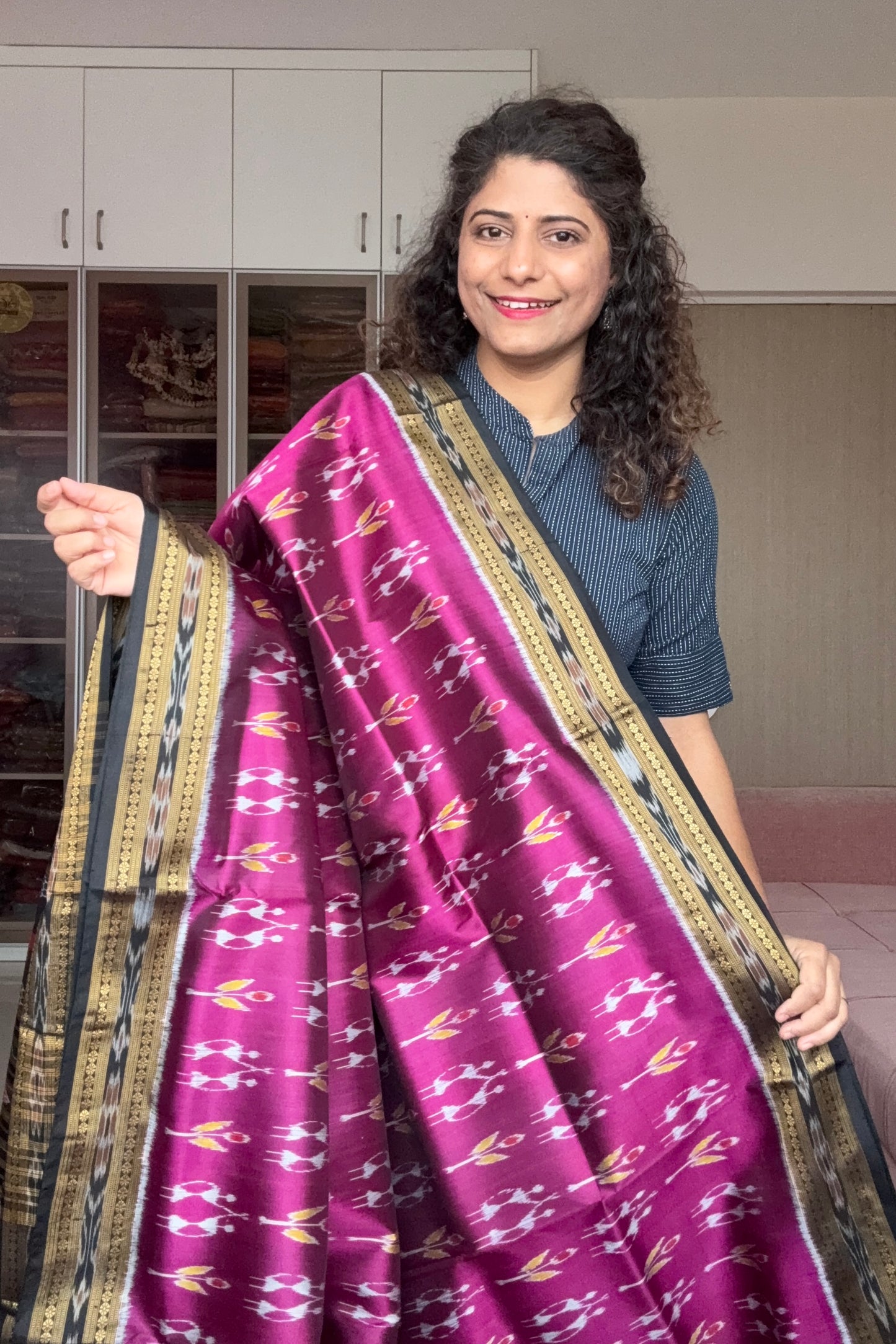 Exclusive Odisha Ikkat Pure Khandua Silk Saree- Rani