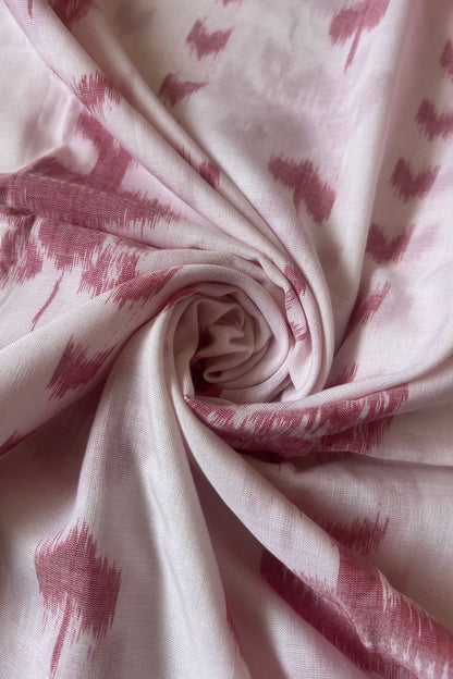 Exclusive Odisha Ikkat Cotton Saree With Blouse Piece- White and Red