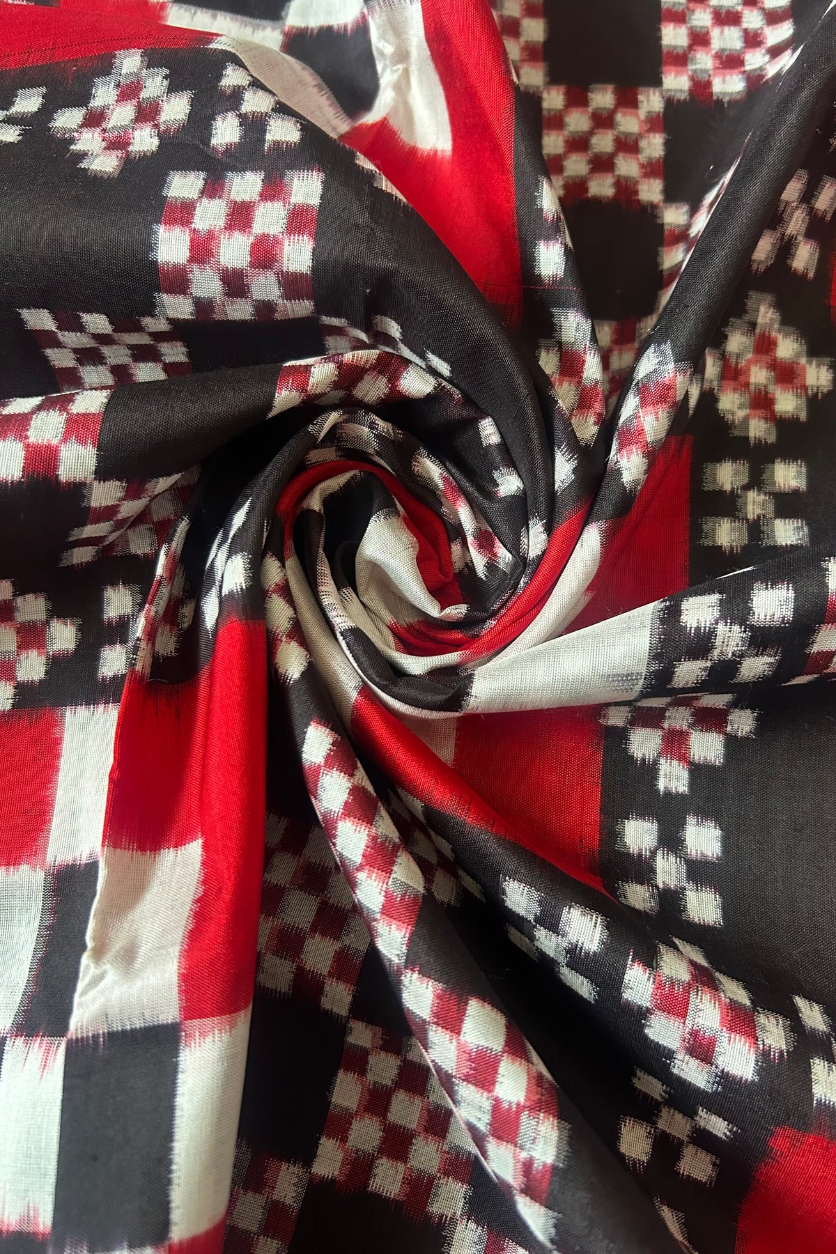 Exclusive Sambalpuri Pure Silk Saree - Red & Black