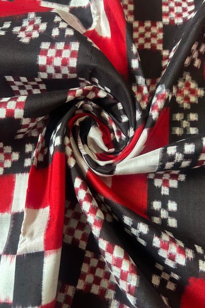 Exclusive Sambalpuri Pure Silk Saree - Red & Black