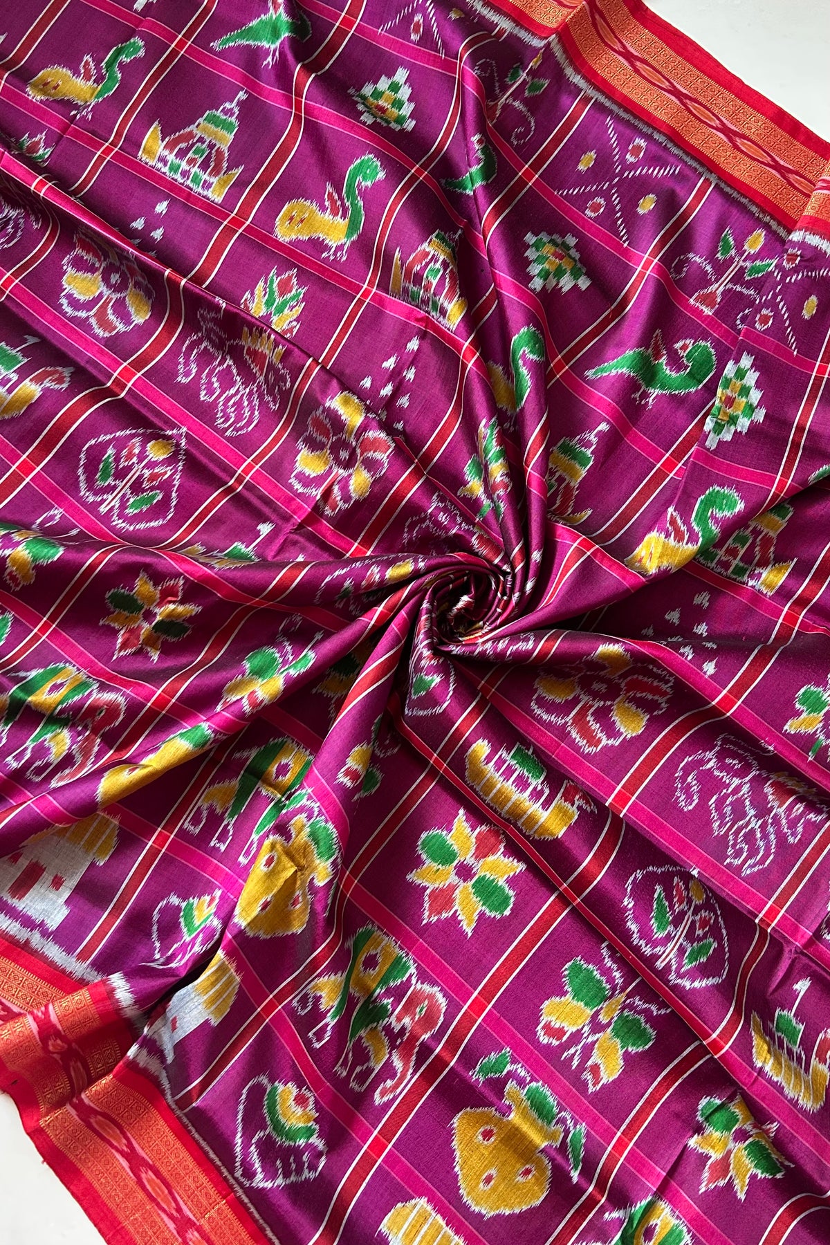 Nabakothi Khandua Pure Silk Saree: Purple