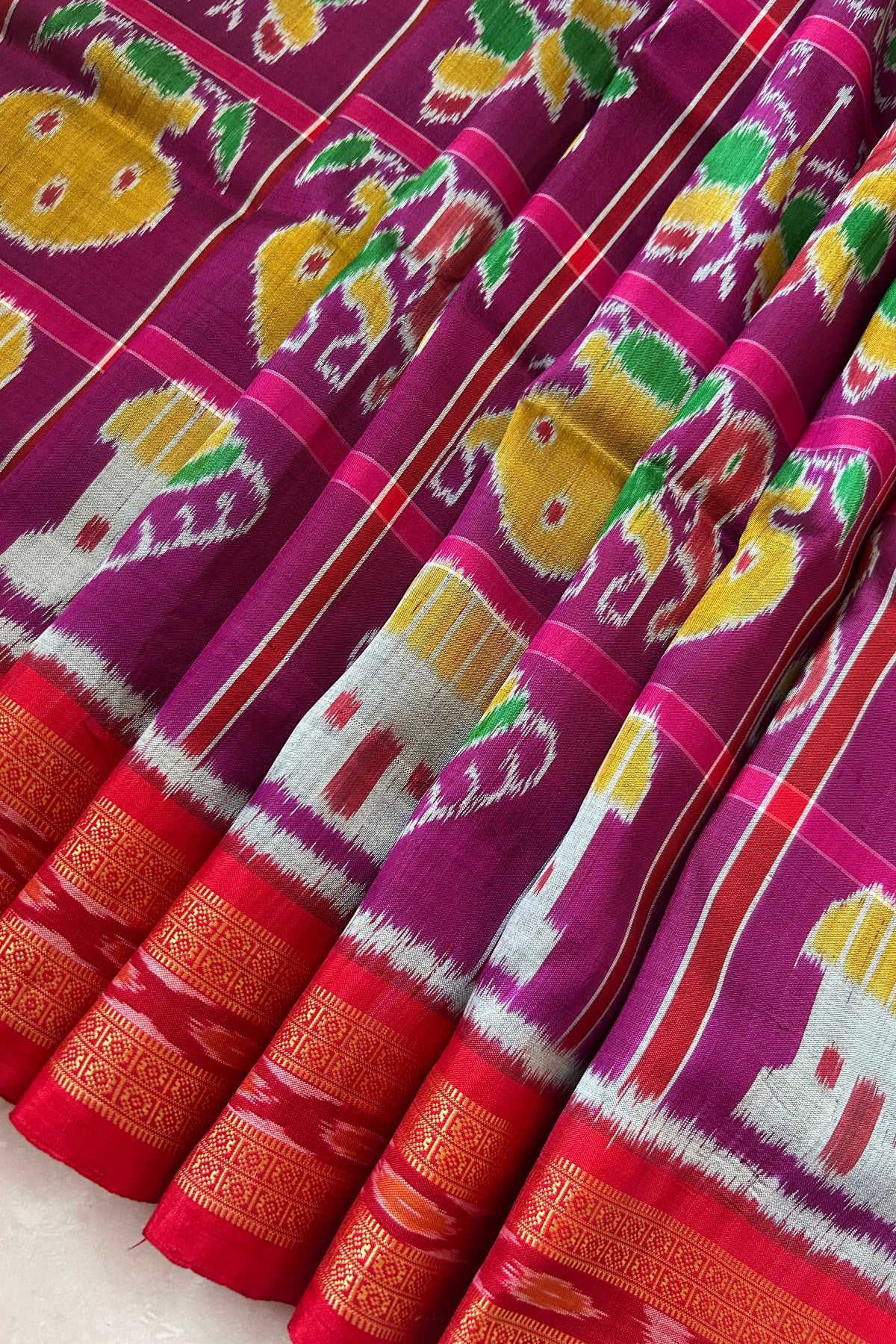 Nabakothi Khandua Pure Silk Saree: Purple