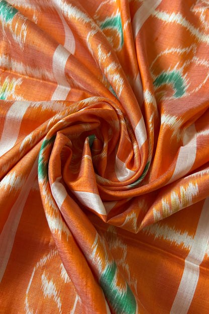 Nabakothi Khandua Pure Silk Saree- Shot Orange