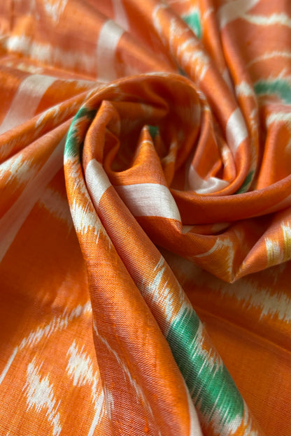 Nabakothi Khandua Pure Silk Saree- Shot Orange
