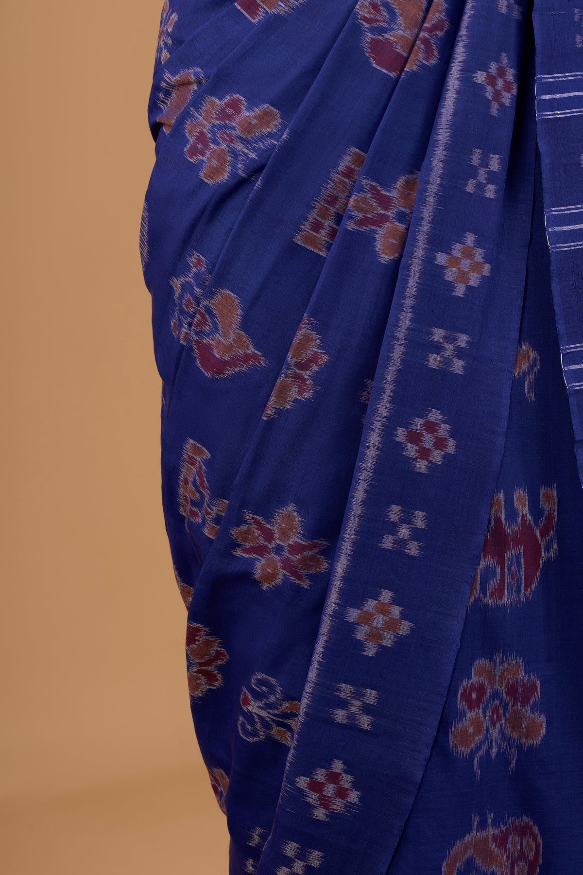 Odisha Ikkat Nabarangi Khandua Cotton Saree- Deep blue