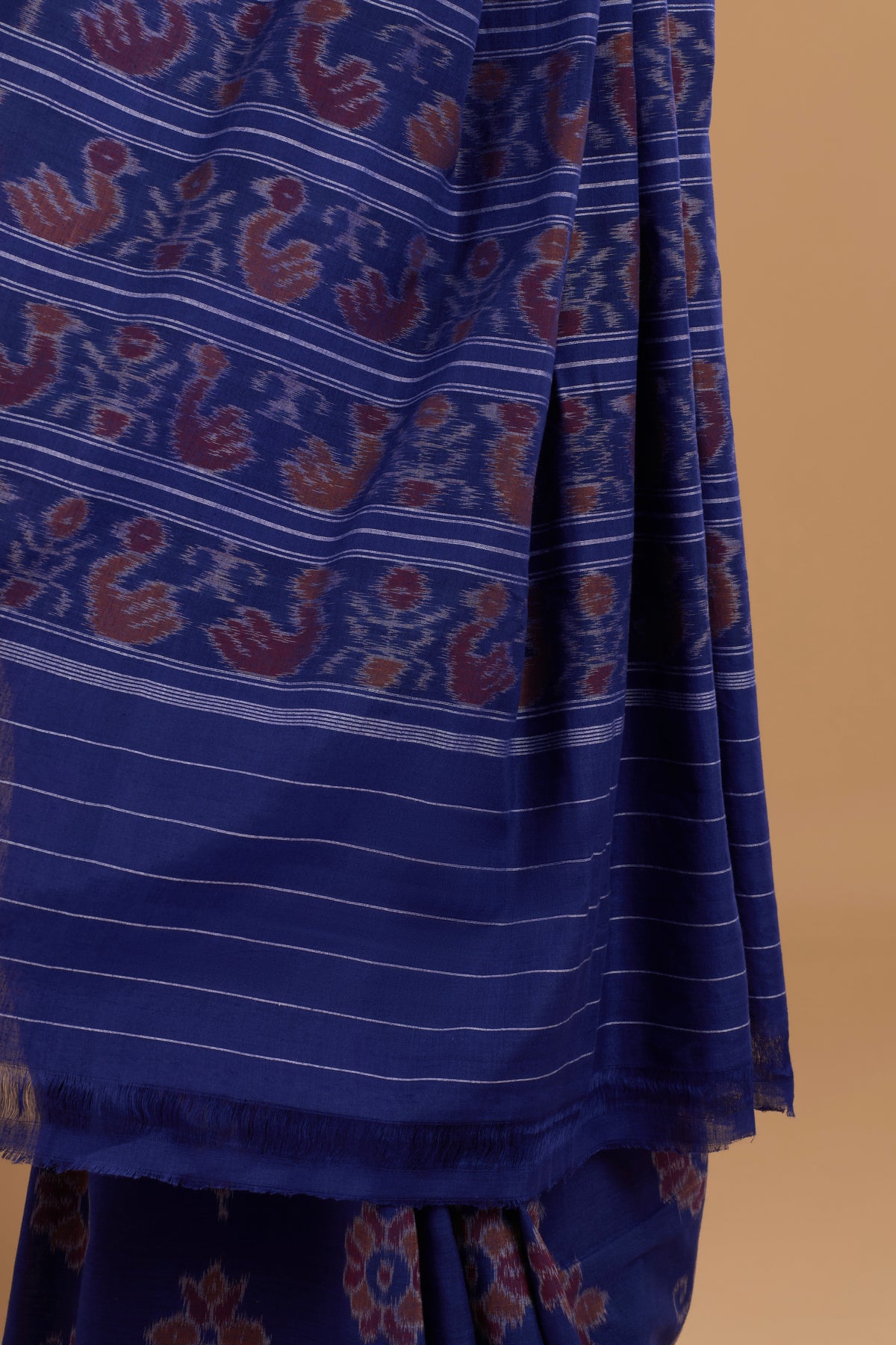Odisha Ikkat Nabarangi Khandua Cotton Saree- Deep blue