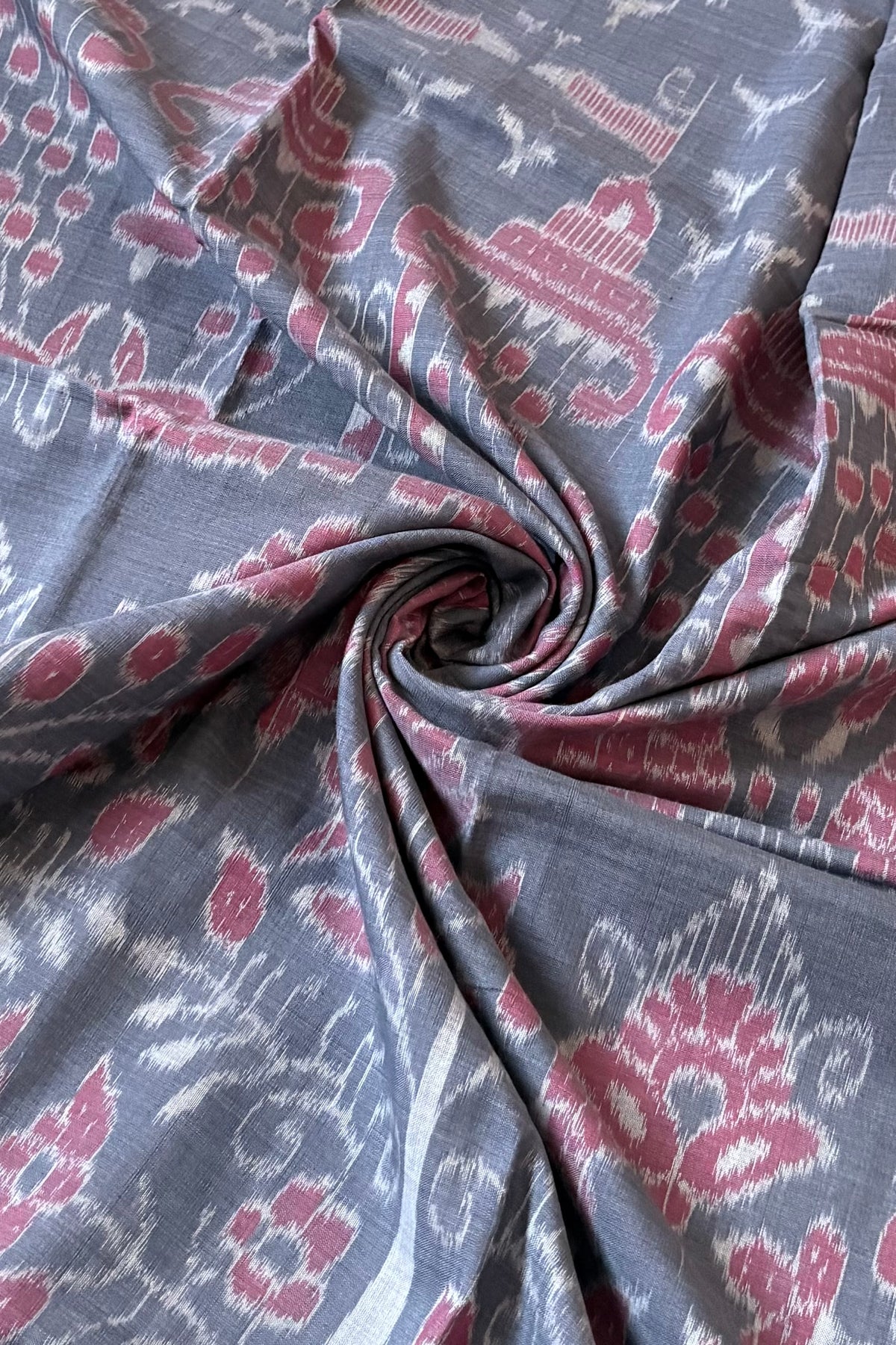 Odisha Ikkat Khandua Cotton Saree - Grey