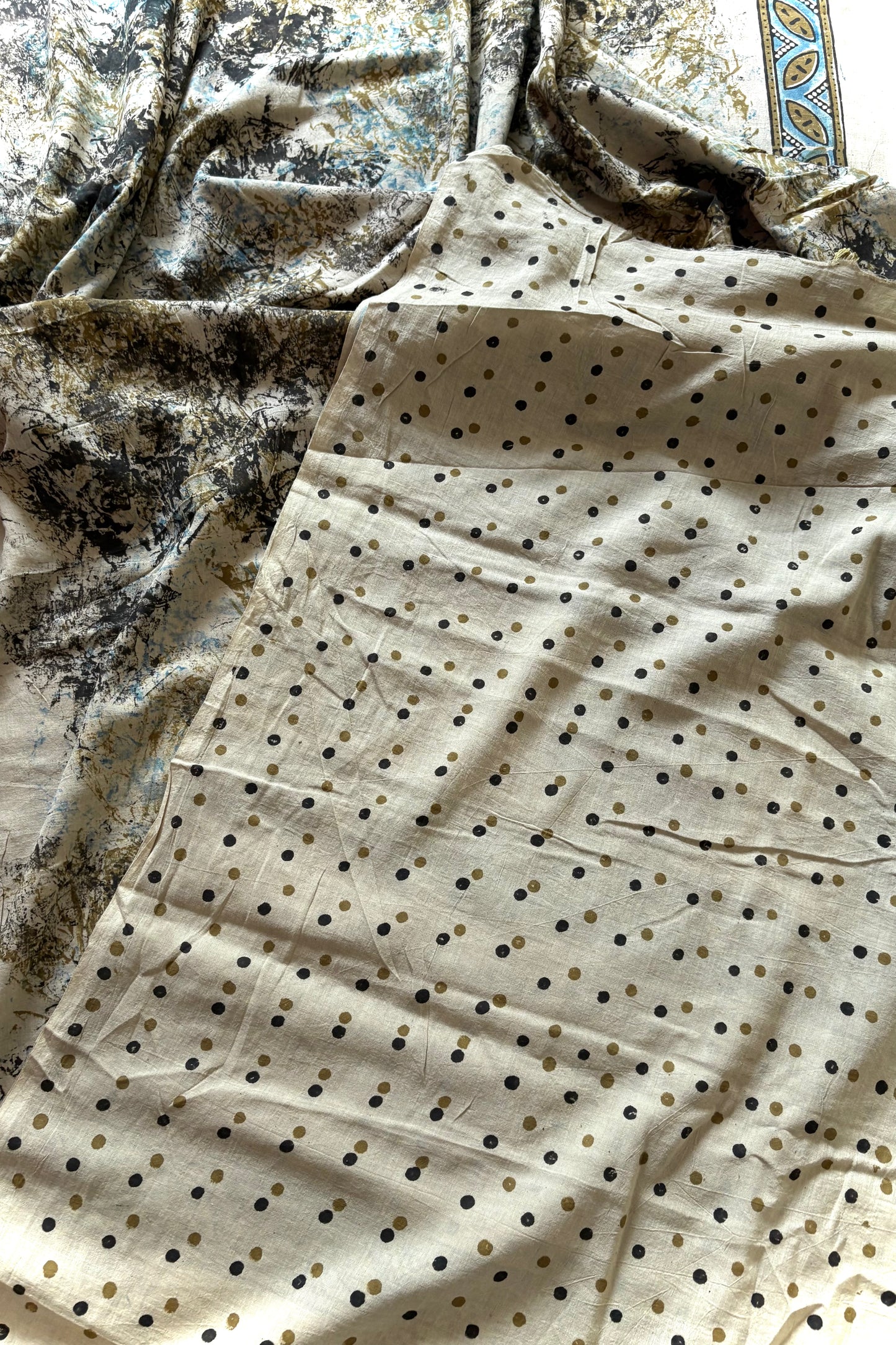 Ajrakh Natural Dye Hand Block Print Pure Cotton Saree