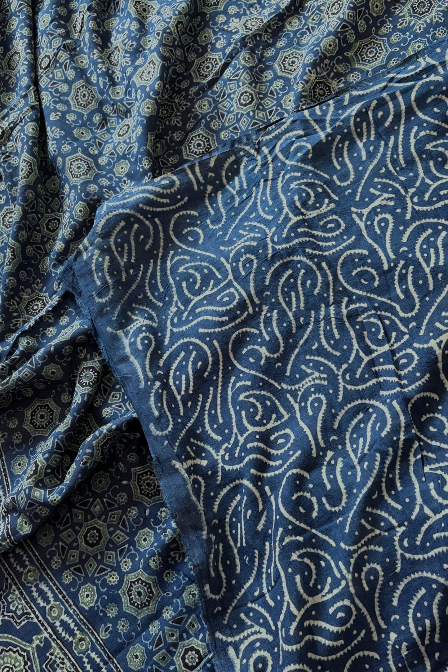 Ajrakh Natural Dye Hand Block Print Pure Cotton Saree