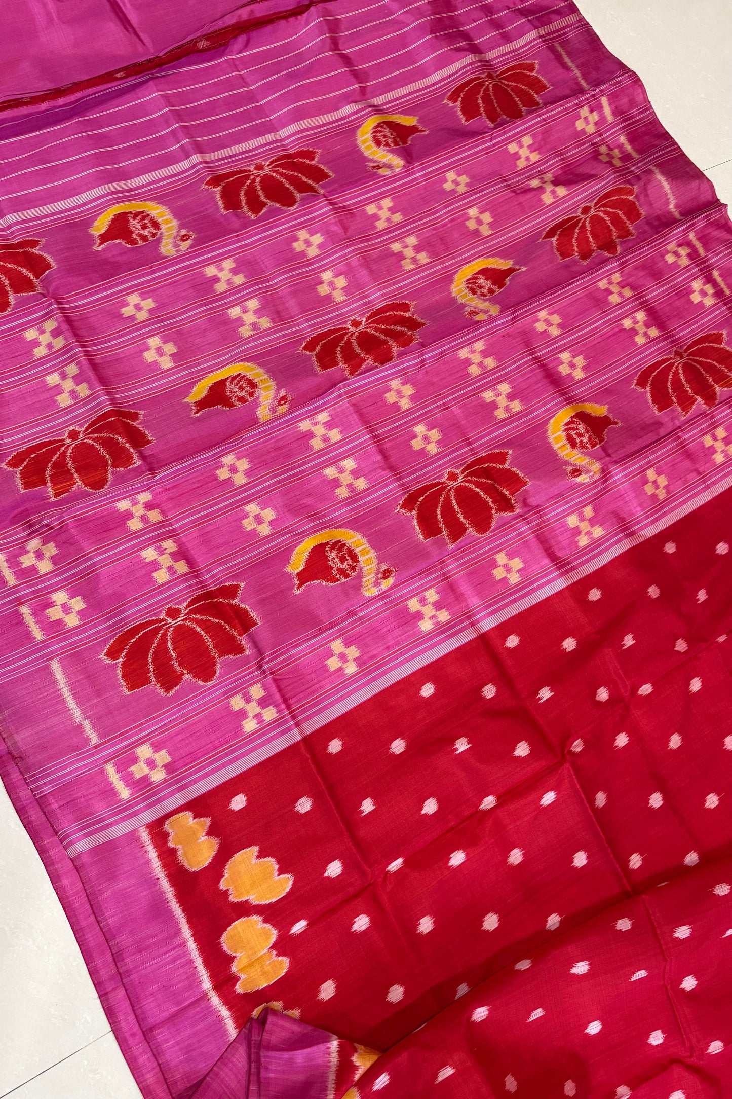 Exclusive Odisha Ikkat Pure Silk Saree- Red