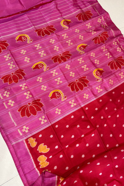Exclusive Odisha Ikkat Pure Silk Saree- Red