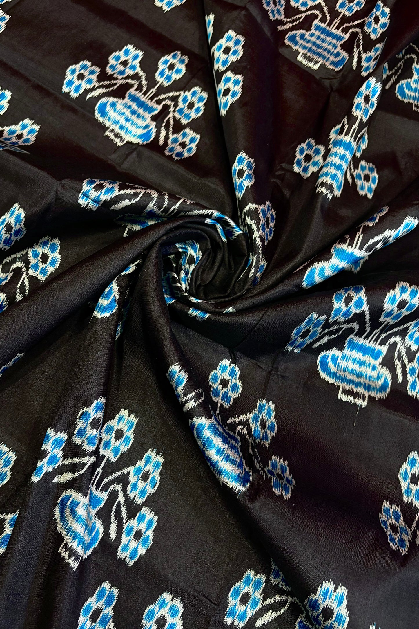 Exclusive Odisha Ikkat Pure Silk Saree- Black